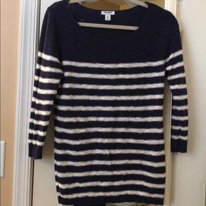 Blue and white striped top